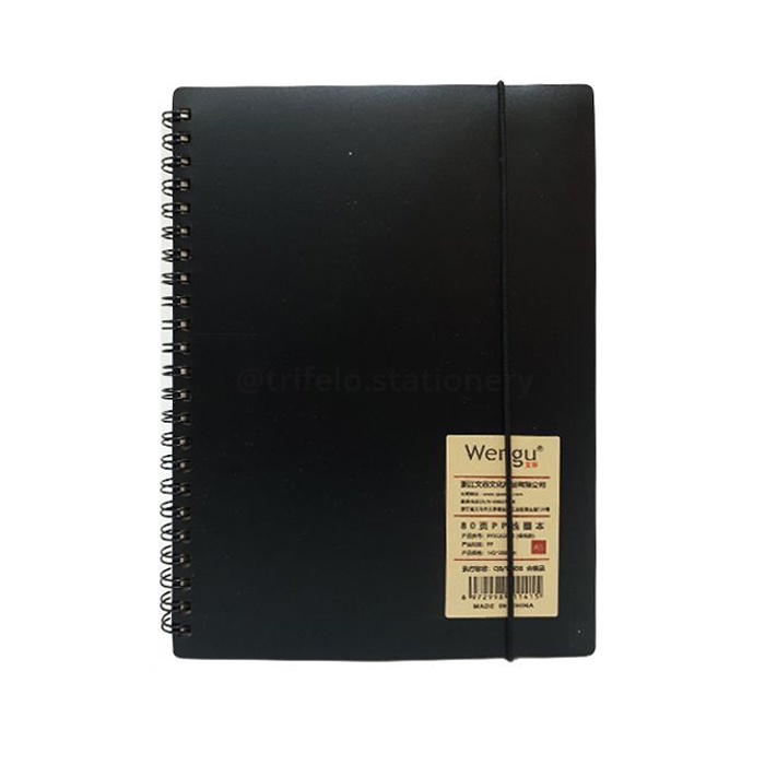 

WENGU Notebook Spiral A5/B5 Cover Hitam Polos (PPXQ-020)