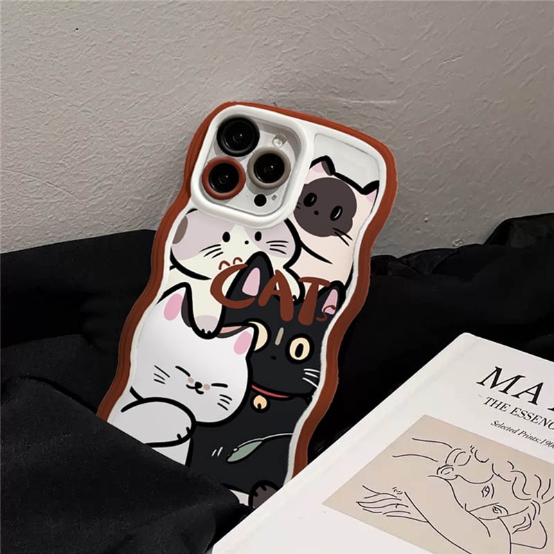 Case Untuk Iphone14 14 Pro MAX 11 Pro 11 Pro Max12 12 Pro 12 Pro MAX iPhone 13 Pro MAX X XR XS MAX 6 6S 7 8 Plus SE 2020 Desain Kartun Kucing Bebek Warna Lucu Besar Case Gelombang DGX