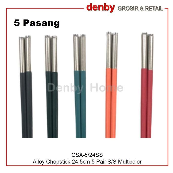 

5Pasang Sumpit Makan Jepang Mie Sushi Alloy Chopstick Multicolor Best Seller