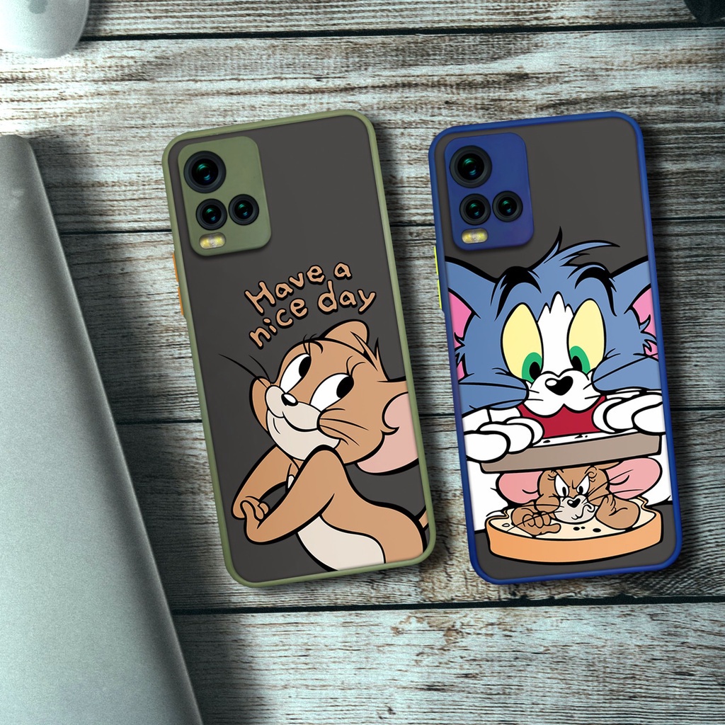 Cat and Mouse PRINTING HYBRID case redmi 10c t1 y75 5g note 11 11S PRO 6 10 infinix hot 10s vivo Y15