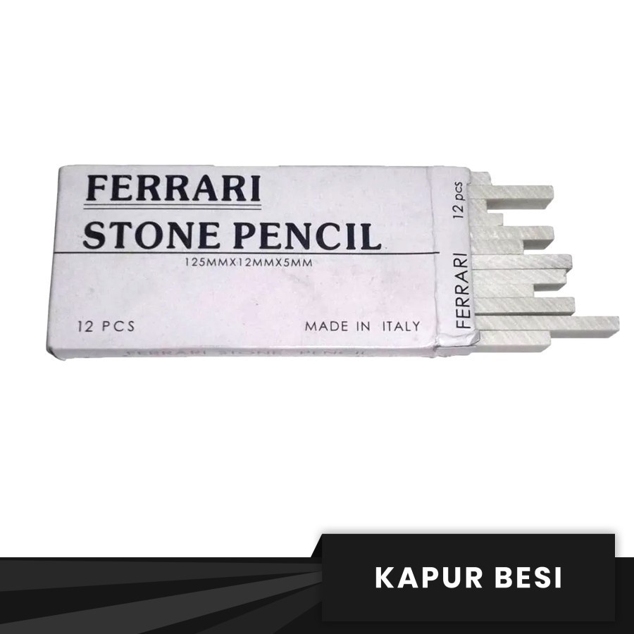 Kapur Besi Harga 1 Kotak/ Kapur Tukang/ Stone Pencil/Ferrari Stone Pencil - Kapur Besi - 125 x 12 x 5 mm/KAPUR BESI / STONE