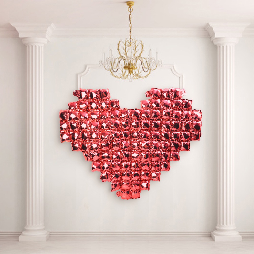 Balon Film Aluminium Tiup Balon Film Cinta Besar Berbentuk Hati Foil Balon Pengakuan Romantis Properti Lamaran Panggung Latar Belakang Dinding Ornamen Untuk Valentine Day Pernikahan Ulang Tahun