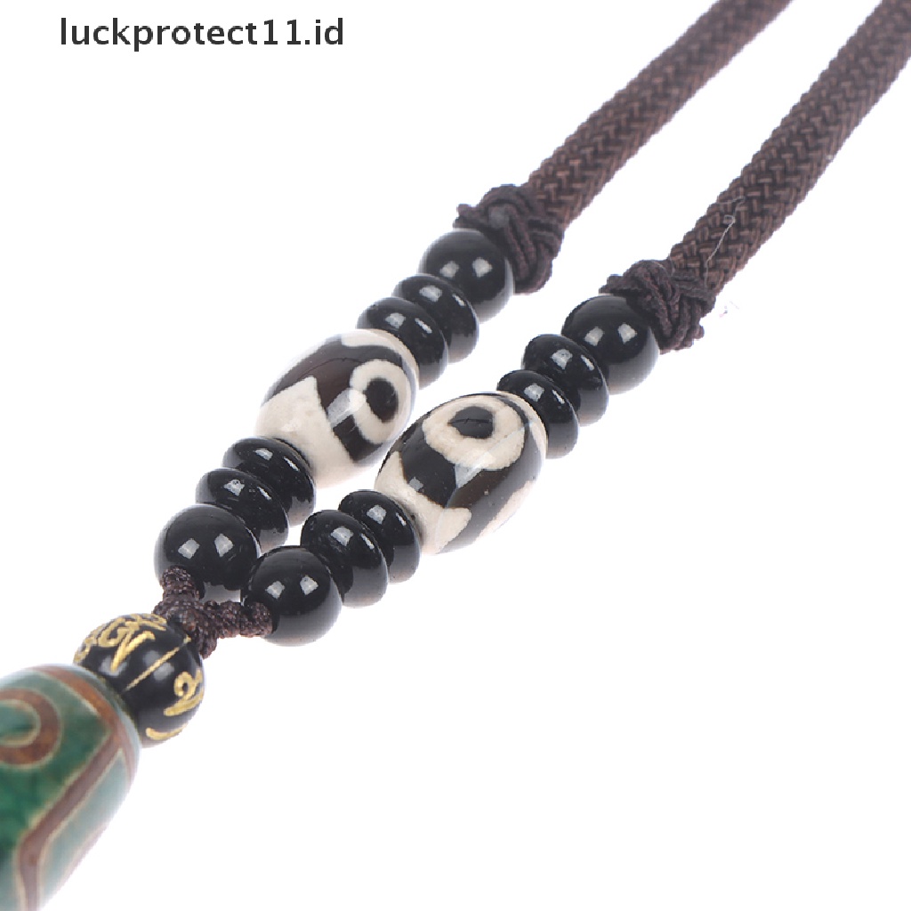 /Fashion Hot// Fashion// 1Pc Sembilan Mata Tibet Dzi Liontin Kalung Tibet Surga Manik Membawa Keberuntungan.