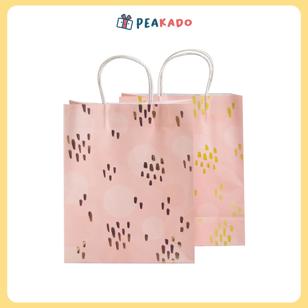 Paper Bag Kado Ulang Tahun Bridesmaid Tas Hampers Kertas Motif Aesthetic Souvenir Pernikahan