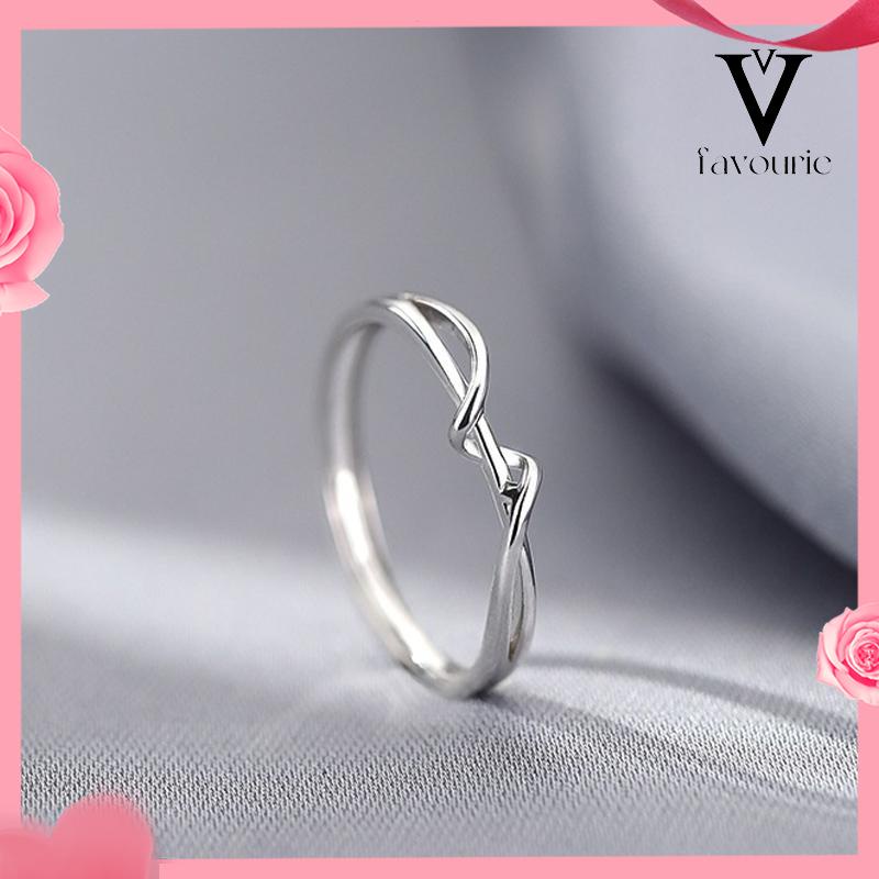 CODCincin Garis Sederhana Cincin Geometris Wanita Cincin Lembut Terbuka Cincin Jari Telunjuk Pacar-FA