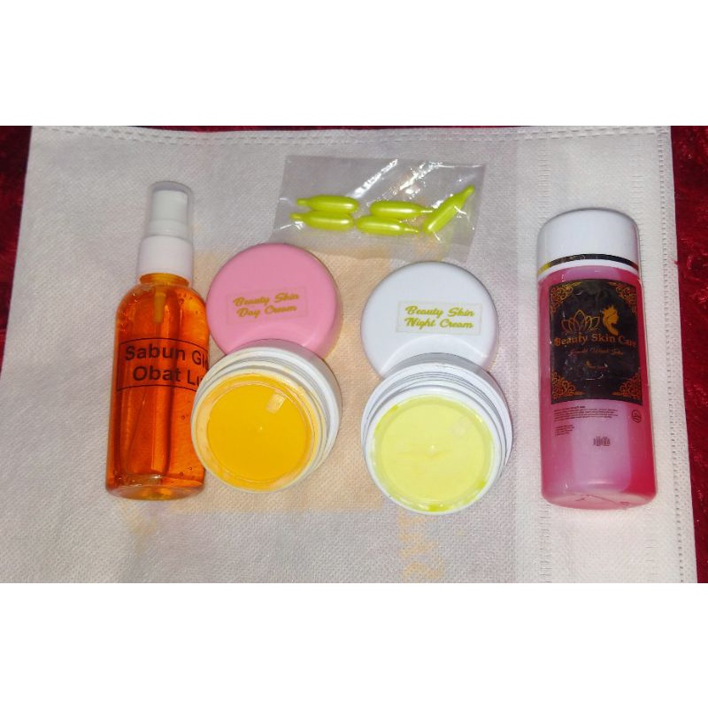 paket lengkap cream beauty skincare toner biru 60ml