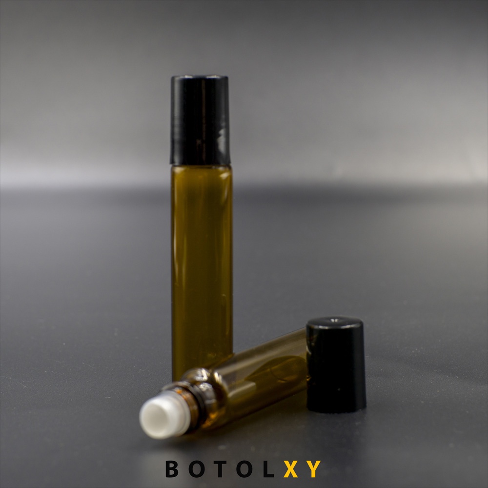 Botol Roll On 10ml Kaca Coklat / Amber Essential Oil Parfum ROLL KACA