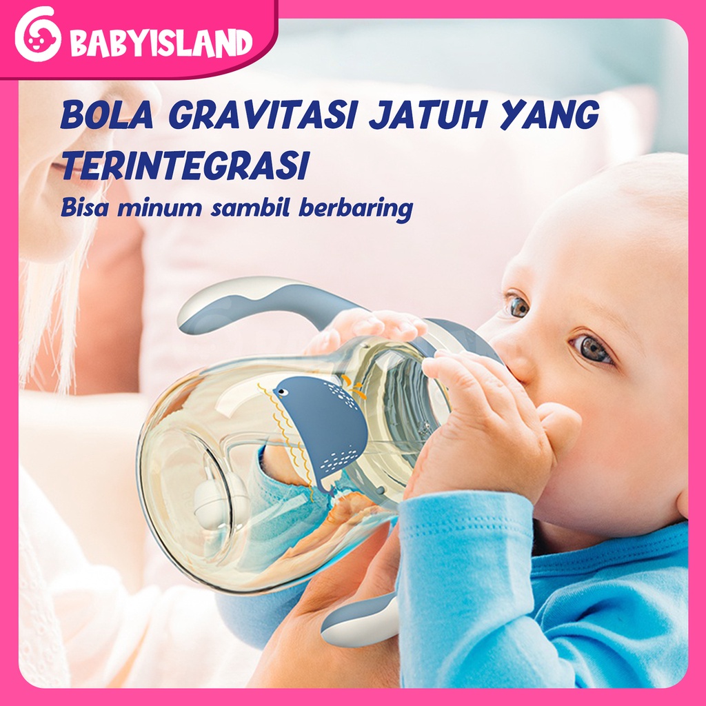 1 Cangkir 3 Botol Susu Bayi PPSU | Bayi Baru Lahir Feeding Bottle | Botol Minum Dot Anti Kolik Bayi | Anti Jatuh dan Anti Tersedak 240 ml &amp; 300 ml