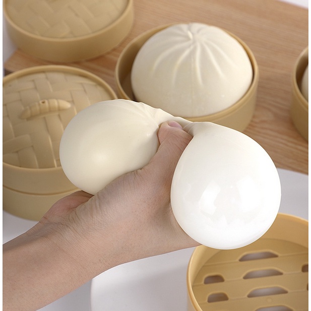 Mainan squishy stress ball pao Mainan bakpao palsu Dimsum bakpao mooncake hakau siomay mantau TN