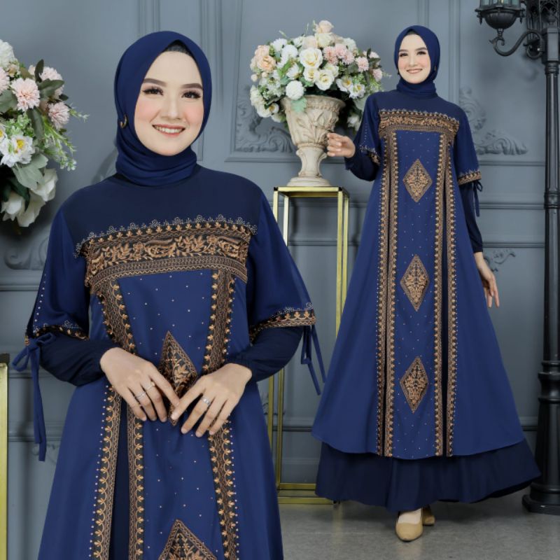 GAMIS ABAYA TURKEY BORDIR COKLAT PRINCESS MEWAH