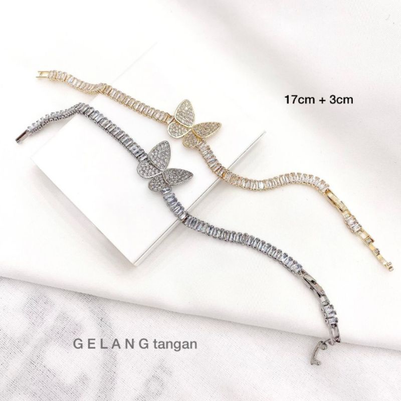 Gelang Titanium Asli kilau mirip emas asli Premium Quality Anti karat anti alergi Stainless steel ori mata kilau Gl020