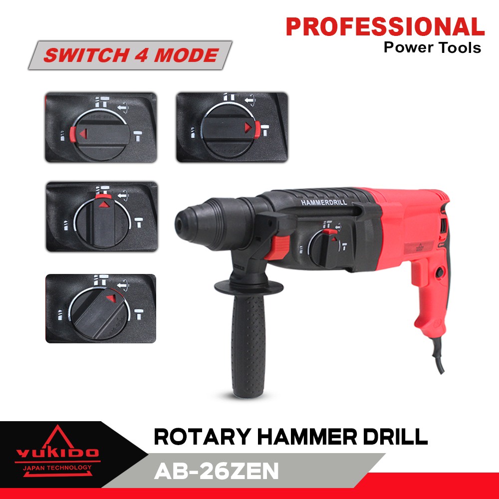 promo!!!!!! Bor Bobok 26mm Rotary Hammer Drill 26 mm Impact Beton Tembok SDS Mesin Bor 3 fungsi yukido