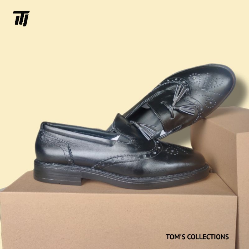 TOM'S - Sepatu Loafers Pria Kulit Asli Original - lOP