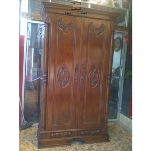 LEMARI PAKAIAN JATI PELURU 2 PINTU BEST SELLER