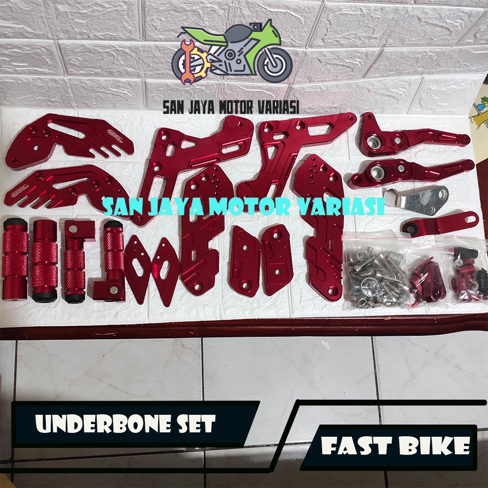 UNDERBONE SET DEPAN BELAKANG MX KING FULL CNC / STEP PIJAKAN SET MX KING FASTBIKES