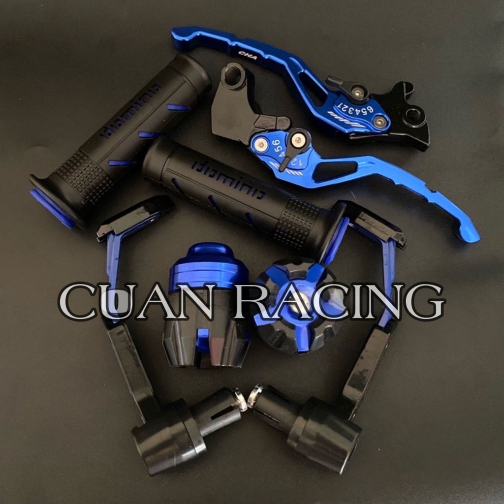 [PAKET MURAH] Handgrip Domino+Jalu as roda+Proguard robot+Handle Variasi cnc Nmax-PCX-Aerox-Vixion-Beat-Mio-Vario-Tiger-Mx-Lexi-Vario150-CBR-R15 v3-Fu-Mio j-Scorpio-Rx king-ADV-Versa-Freego