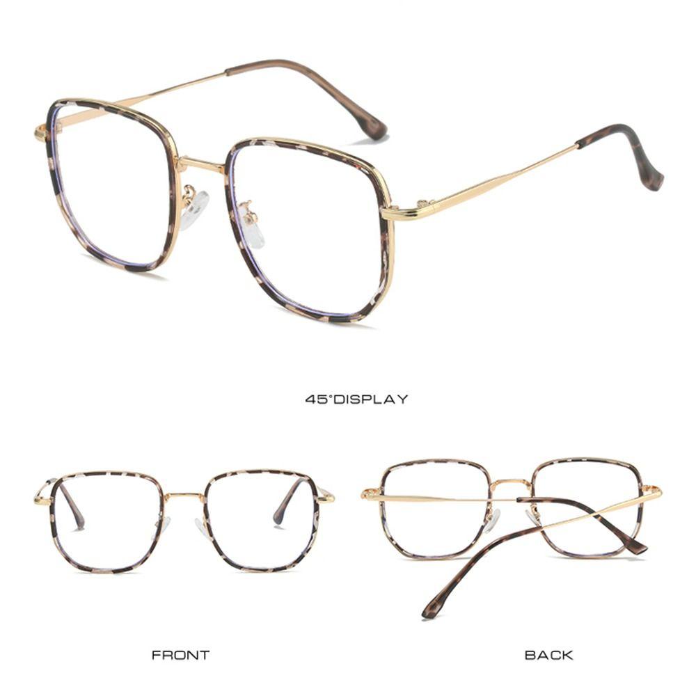 Populer Blue Light Blocking Glasses Vintage Bingkai Bulat Ringan Lensa Bening Kacamata Kotak