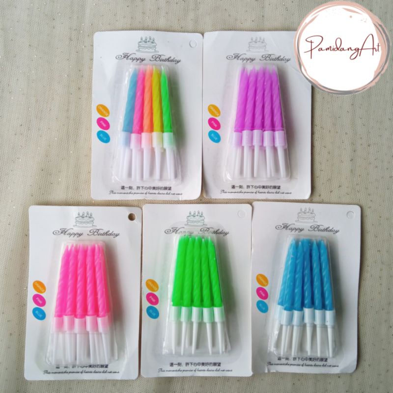 Lilin Ulang Tahun Spiral Kecil Pastel/ Birthday Candle