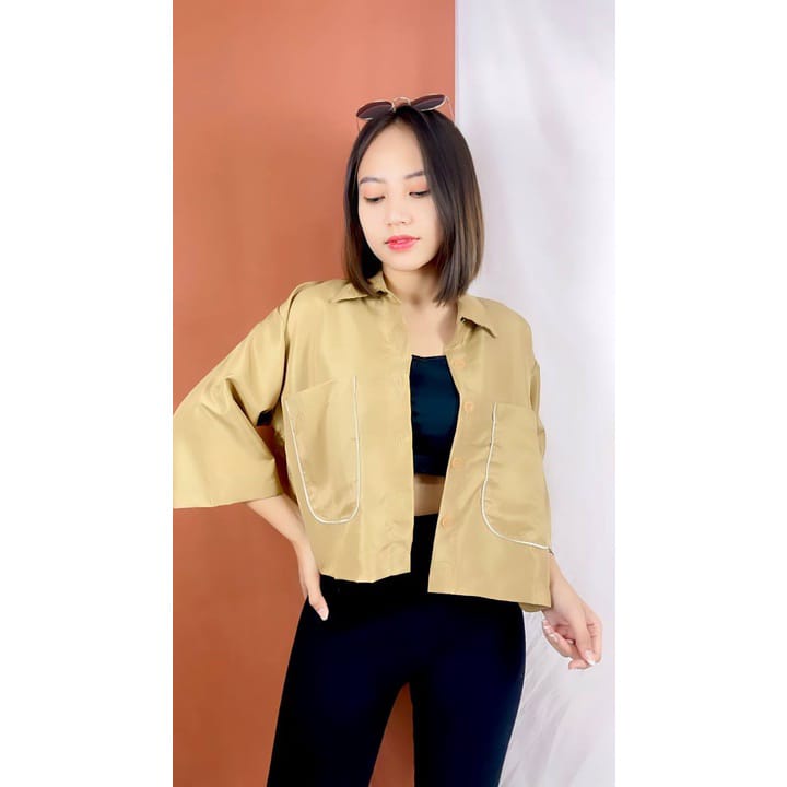 ZORA CROP TOP - BAJU CROP KEMEJA  ATASAN WANITA KEKINIAN