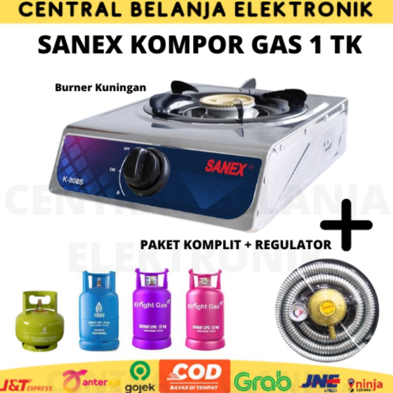 Kompor gas 1 tungku sanex / Sanex kompor gas 1 tungku stainless / Kompor tekanan rendah 1 tungku