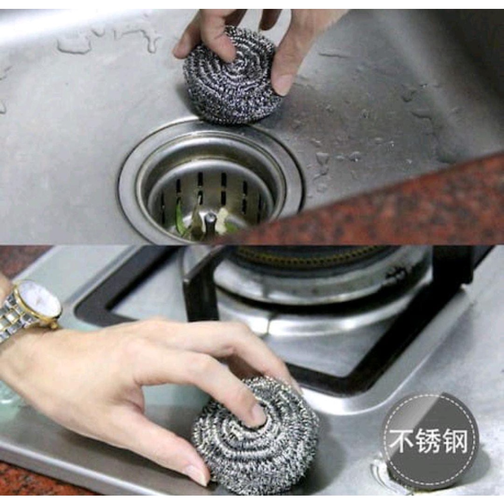 Spons Pembersih Karat / Sabut Kawat Cuci Piring / Spons Kawat Stainless Steel Dishwashing Wire