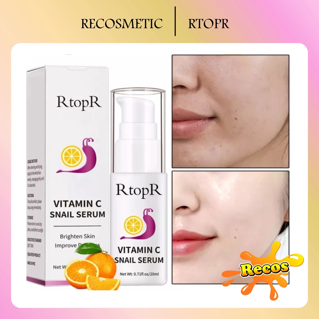 RtopR Vitamin C + Snail Serum Vitamin C Snail Serum Brightening Anti Aging And Skin Barrier Essence Face Dark Spot and Minimize Pore