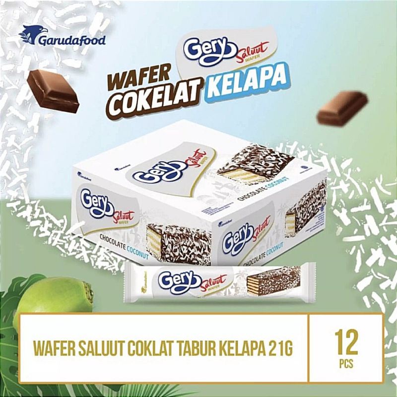 

Gery Saluut Wafer Kelapa Chocolate Coconut 21gr x 12pcs (1 Box)