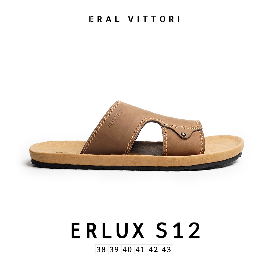 Eral Vittori - Erlux S12 Sandal Kulit Kasual Harian Pria