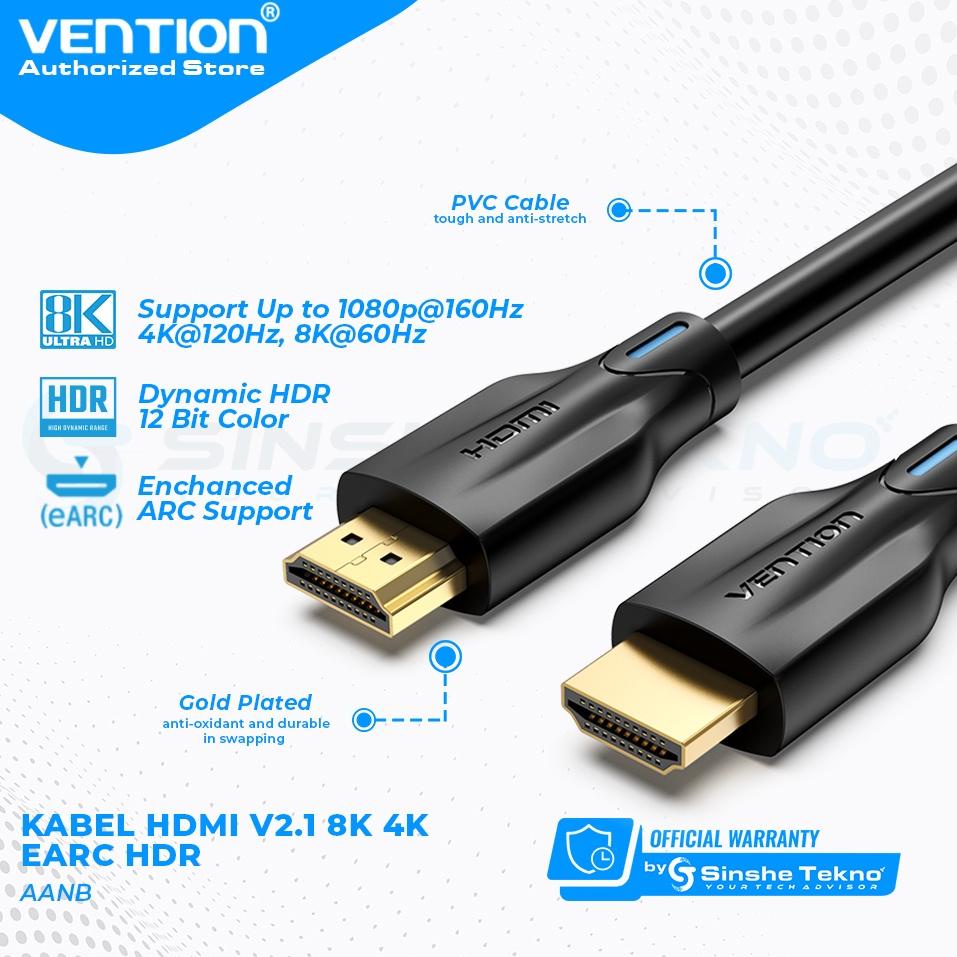 ▶ Vention AAN Kabel HDMI v2.1 Male to Male UHD 8K 4K FHD HDR RESTOCK 890 ⇴