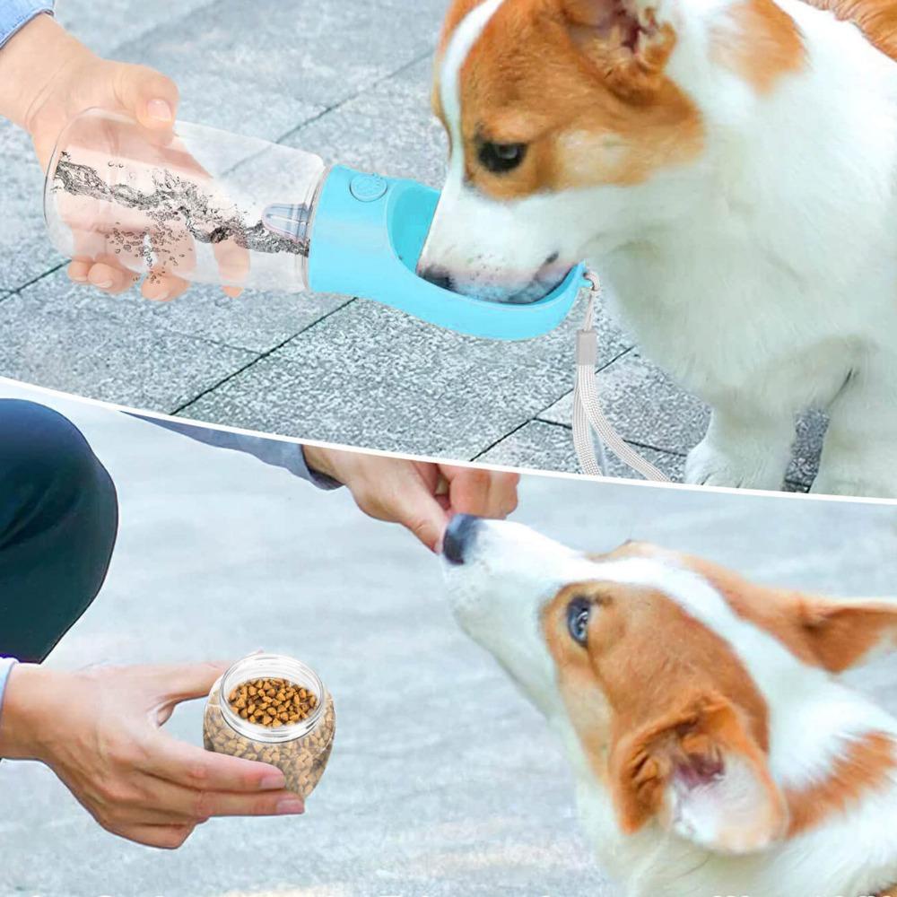 [Elegan] Botol Air Minum Anjing Portable Untuk Berjalan Hiking Dengan Penyimpanan Pets Feeder Bowl