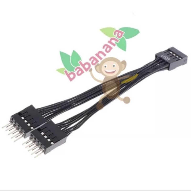 Kabel Extension Y Splitter 9 pin motherboard 1 female to 2 male USB