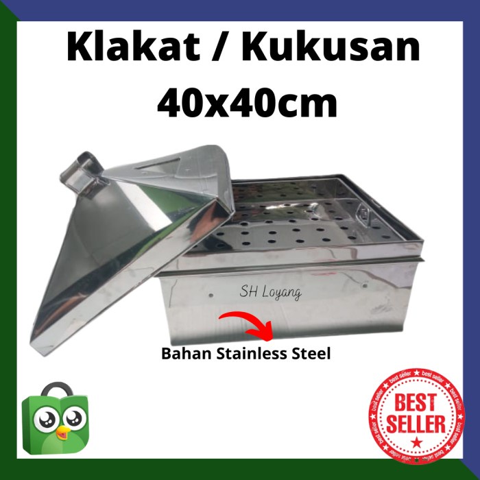 KLAKAT KUKUSAN KOTAK 40CM DANDANG DIMSUM SATINLESS STEEL