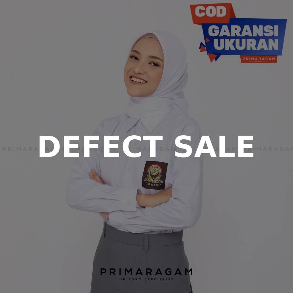 OBRAL BARANG CACAT kemeja putih bet panjang seragam sekolah sma bet panjang kemeja  panjang