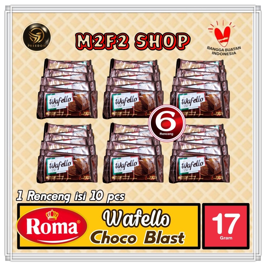 

Roma Wafer Wafello Choco Blast | Krim Cokelat 17 gr (Kemasan 6 Renceng)