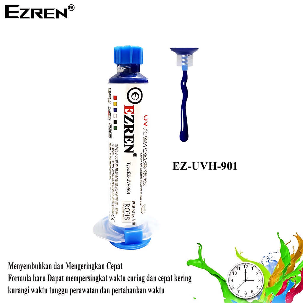 Ezren EZ-0437 Cat PCB Pasta Pelapis UV Curable Solder Mask UVH (Biru)