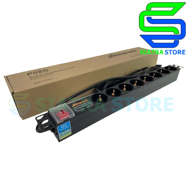 Kitarack P08G 1U Rackmount PDU 8 Outlet|1U 8 Outlet Germany Socket 19&quot;