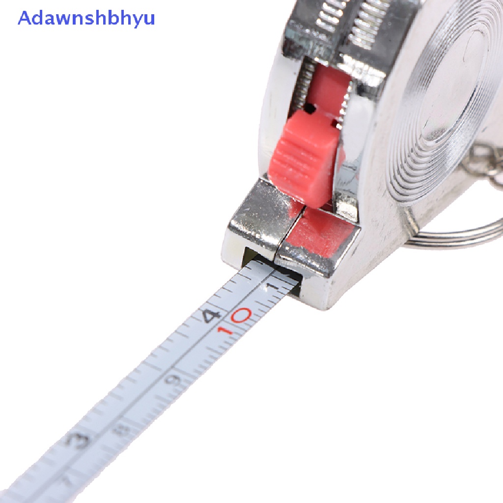 Adhyu 1M/3ft Penggaris Pengukur Saku Stainless Steel Yang Dapat Ditarik Tape Measure Keychain ID