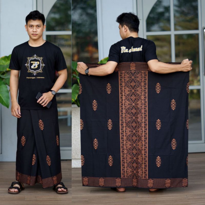 Sarung Batik Printing Pekalongan Pria Dewasa Motif Sarwon Hitam | Sarung Batik Pekalongan | Sarung B