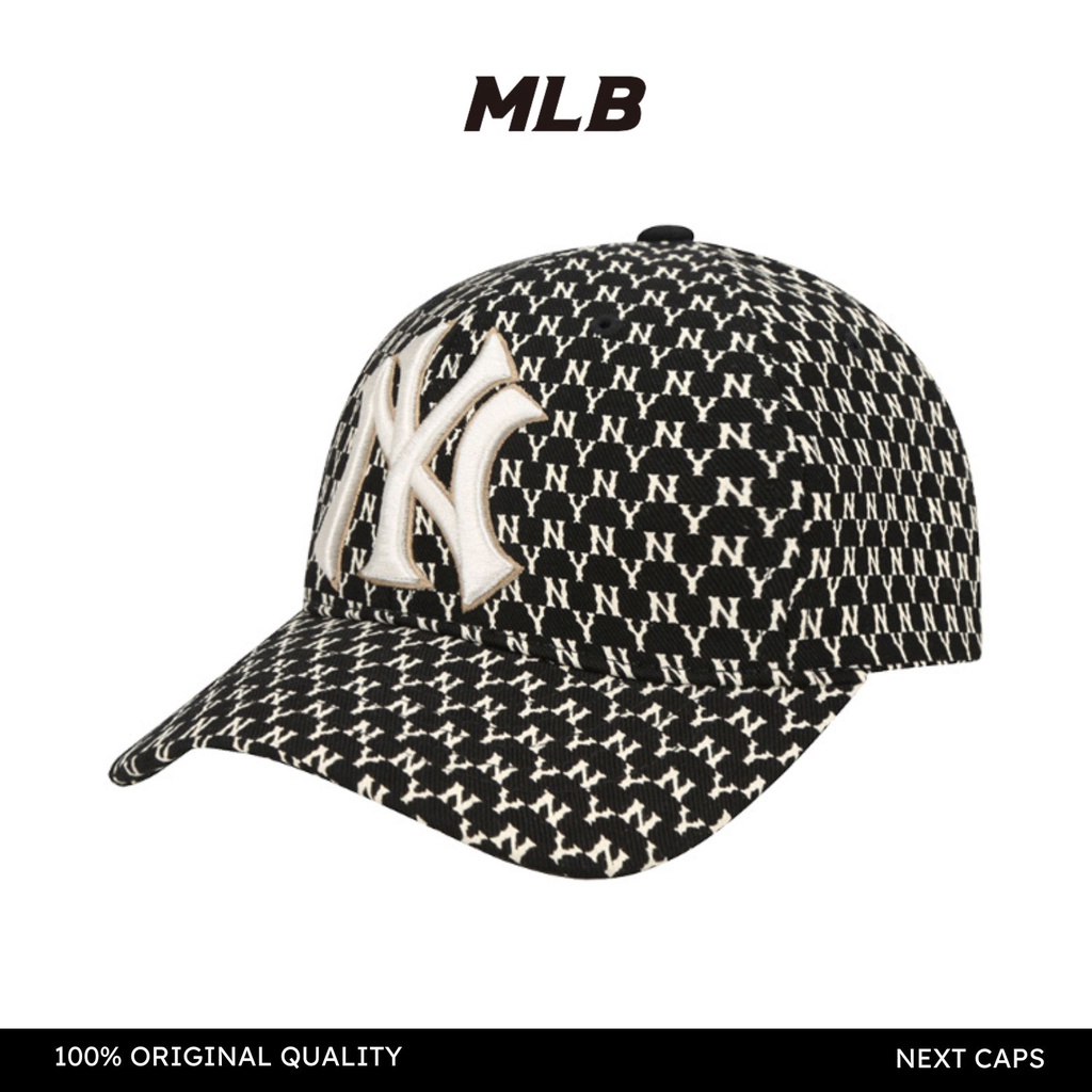 MLB NY Yankees Classic Monogram Ball Cap - Topi New York Baseball Lengkung Curved Import Korea Pria 