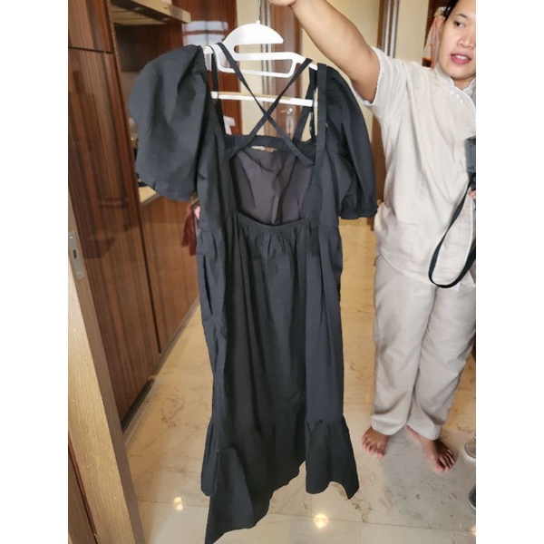 Dress Love Bonito hitam polos/dress pantai wanita/ dress panjang