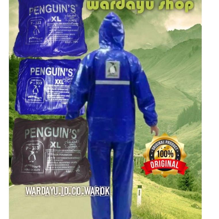 [Seri]-G83L-➸) Jas Hujan Karet Penguin's P333 XL XXL / Raincoat Penguin Setelan Jaket Celana Jumbo D
