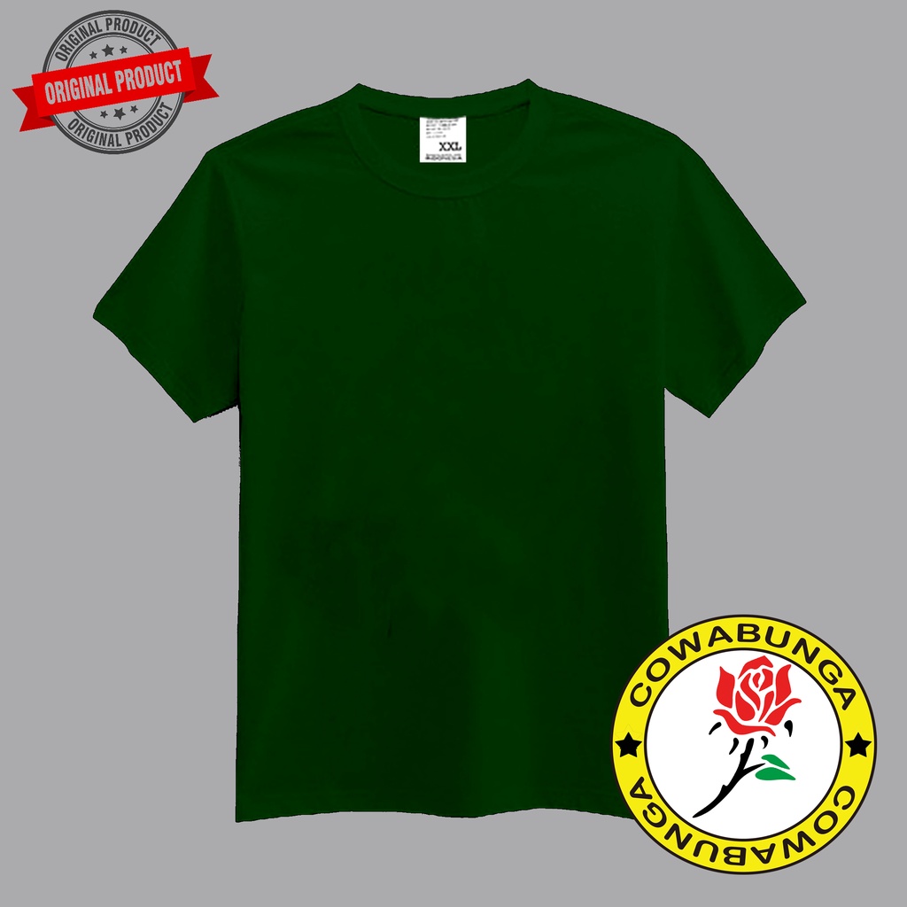 Kaos Polos Hijau Botol Combed 24S Original Basic Premium Murah