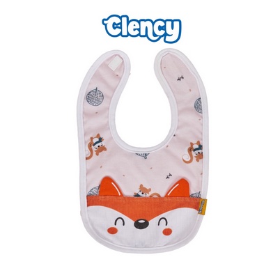 Clency Slabber Saku Print Bordir / Clemek Makan Bayi CLS504456