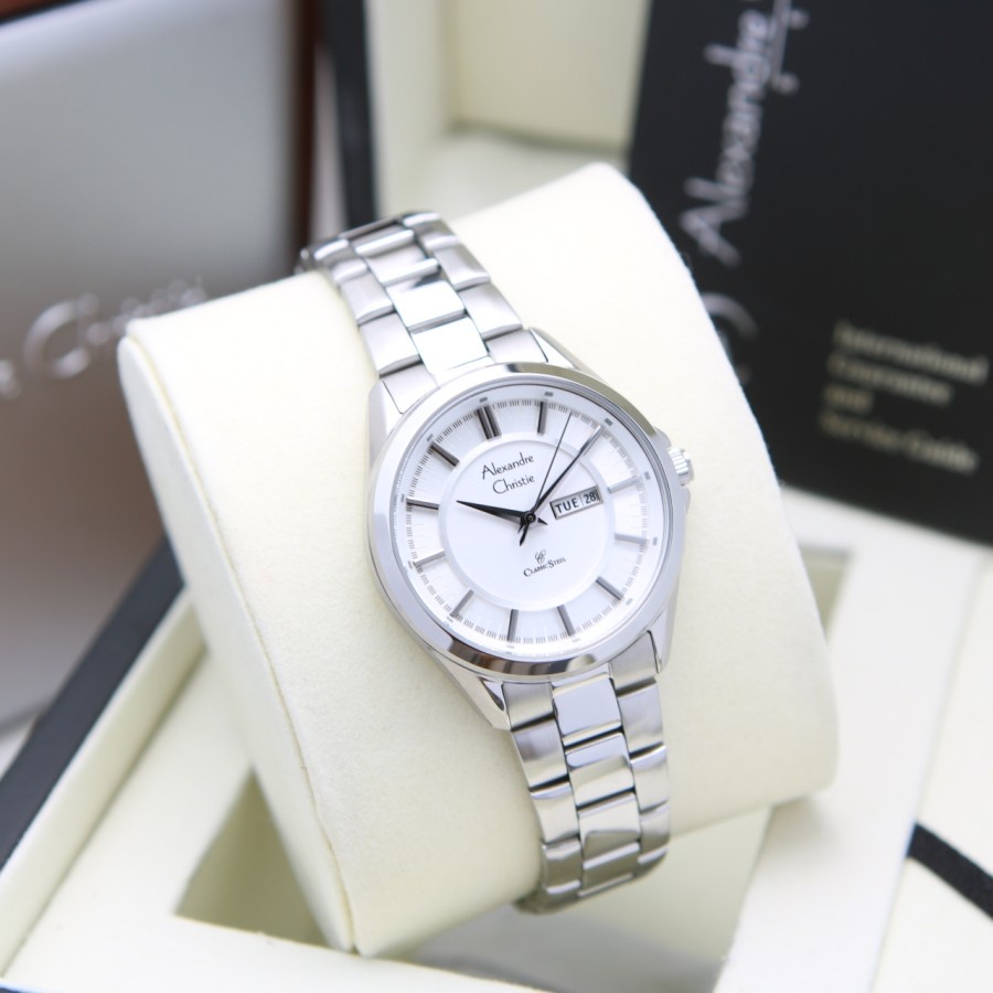 ORIGINAL Jam Tangan Pria &amp; Wanita Alexandre Christie AC 8675 / AC8675 / 8675 Garansi Resmi 1 Tahun, Stainless