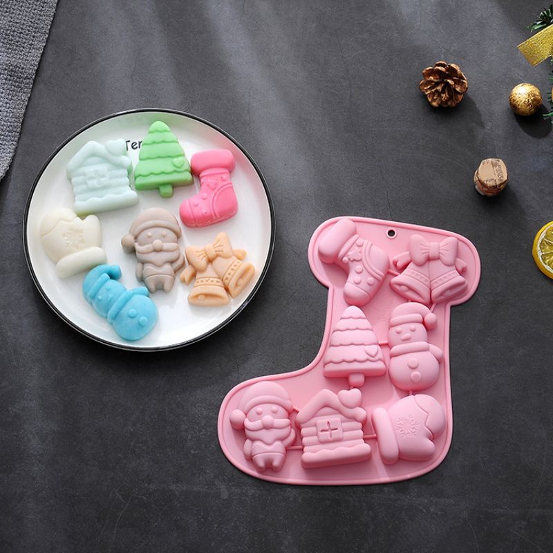 CETAKAN SILICONE PUDING JELLY COKLAT TEMA NATAL CHRISTMAS AESTHETIC/SILIKON COKLAT SANTA UNYU