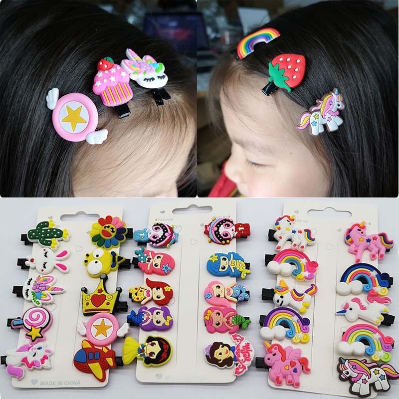 10PCS / SET JEPIT RAMBUT ANAK LUCU / JEPITAN RAMBUT ANAK MOTIF KARAKTER KARTUN