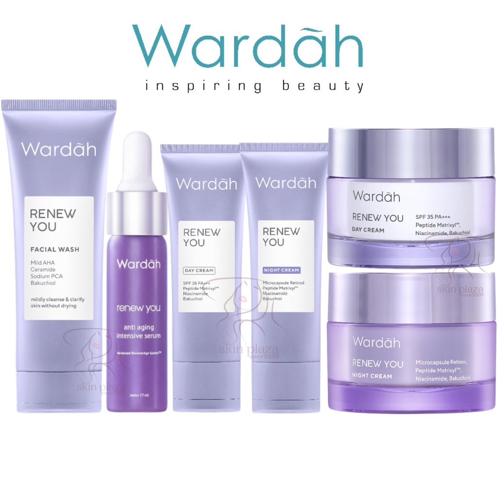 Wardah Renew You Series Anti Aging Intensive Serum | Day Cream | Night Cream | Facial Wash BPOM