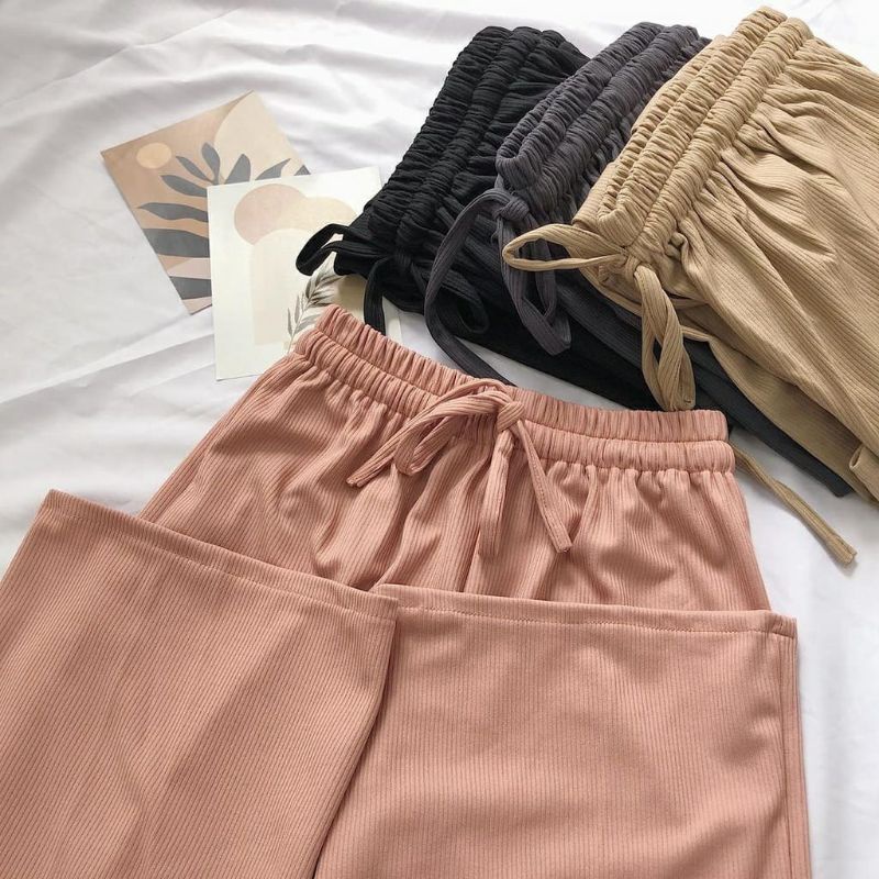 Celana Kulot Knit Tebal Jumbo Nyaman 92cm