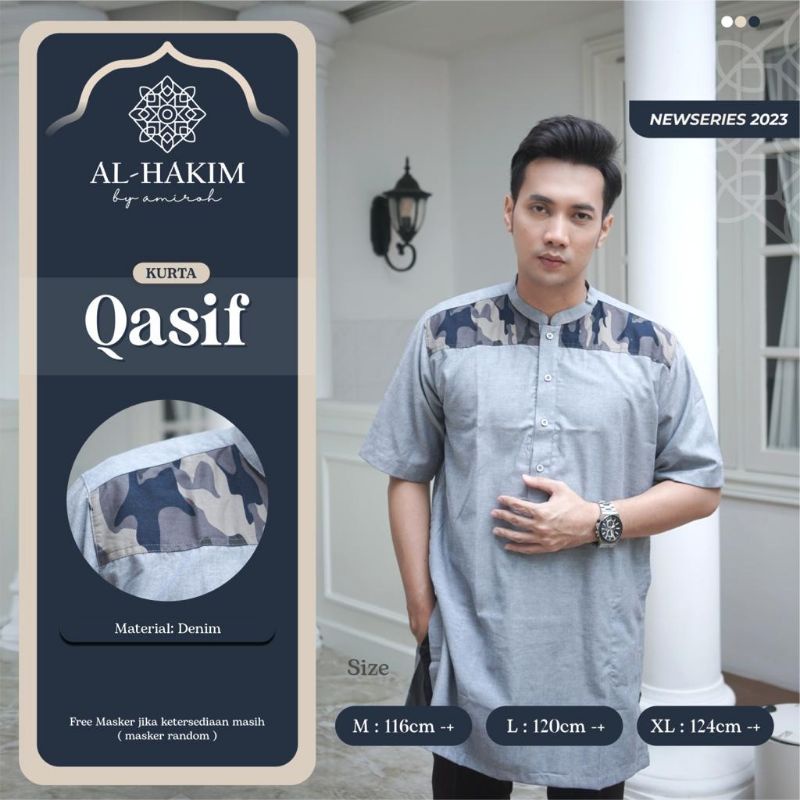 KURTA QASIF ORI AL HAKIM BY AMIROH | Baju Kurta Lengan Pendek