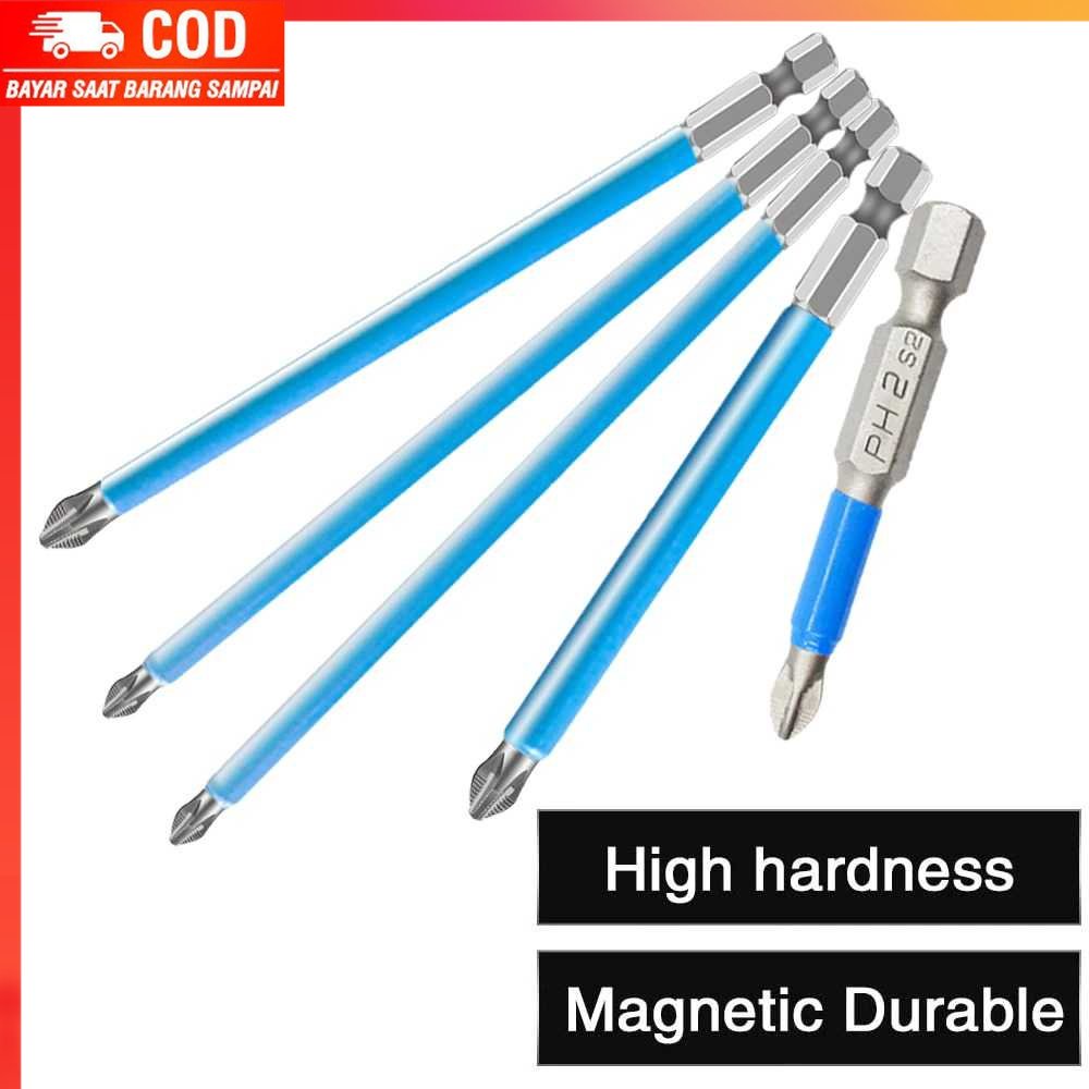 ( 100% BARANG ORI ) DIZAINLIFE Kepala Obeng Plus Cross Magnetic Screwdrivers Hex PH2 5 PCS - S2